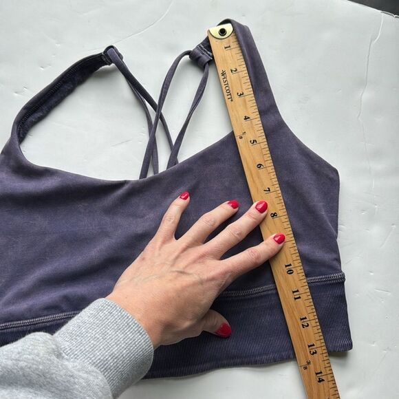 Lululemon Free To Be Bra Long Line *Rib Snow Wash Midnight Orchid Size 10 - Picture 14 of 14